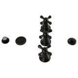 Victorian Three-Handle Deck Mount Vertical Spray Bidet Faucet with Brass Pop-Up