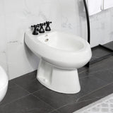 Metropolitan Three-Handle Deck Mount Vertical Spray Bidet Faucet with Brass Pop-Up