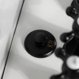 Metropolitan Three-Handle Deck Mount Vertical Spray Bidet Faucet with Brass Pop-Up