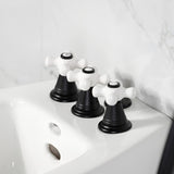 Victorian Three-Handle Deck Mount Vertical Spray Bidet Faucet with Brass Pop-Up