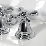 Victorian Three-Handle Deck Mount Vertical Spray Bidet Faucet with Brass Pop-Up