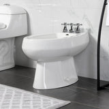 Metropolitan Three-Handle Deck Mount Vertical Spray Bidet Faucet with Brass Pop-Up