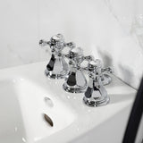 Metropolitan Three-Handle Deck Mount Vertical Spray Bidet Faucet with Brass Pop-Up