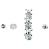 Metropolitan Three-Handle Deck Mount Vertical Spray Bidet Faucet with Brass Pop-Up