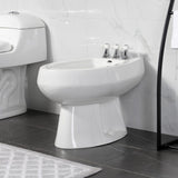 Victorian Three-Handle Deck Mount Vertical Spray Bidet Faucet with Brass Pop-Up