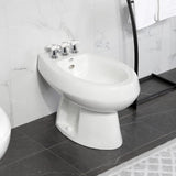 Victorian Three-Handle Deck Mount Vertical Spray Bidet Faucet with Brass Pop-Up