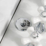 Victorian Three-Handle Deck Mount Vertical Spray Bidet Faucet with Brass Pop-Up