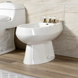 Victorian Three-Handle Deck Mount Vertical Spray Bidet Faucet with Brass Pop-Up