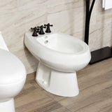 Victorian Three-Handle Deck Mount Vertical Spray Bidet Faucet with Brass Pop-Up