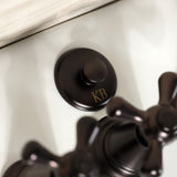 Victorian Three-Handle Deck Mount Vertical Spray Bidet Faucet with Brass Pop-Up