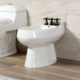 Metropolitan Three-Handle Deck Mount Vertical Spray Bidet Faucet with Brass Pop-Up