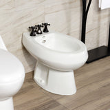 Metropolitan Three-Handle Deck Mount Vertical Spray Bidet Faucet with Brass Pop-Up