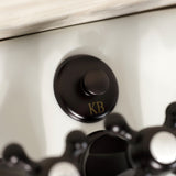 Metropolitan Three-Handle Deck Mount Vertical Spray Bidet Faucet with Brass Pop-Up