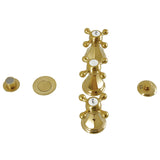 Metropolitan Three-Handle Deck Mount Vertical Spray Bidet Faucet with Brass Pop-Up