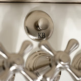 Victorian Three-Handle Deck Mount Vertical Spray Bidet Faucet with Brass Pop-Up