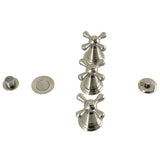 Victorian Three-Handle Deck Mount Vertical Spray Bidet Faucet with Brass Pop-Up