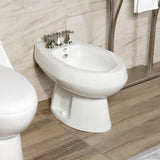 Metropolitan Three-Handle Deck Mount Vertical Spray Bidet Faucet with Brass Pop-Up