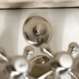 Metropolitan Three-Handle Deck Mount Vertical Spray Bidet Faucet with Brass Pop-Up