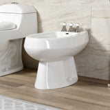 Victorian Three-Handle Deck Mount Vertical Spray Bidet Faucet with Brass Pop-Up