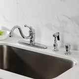Vintage Single-Handle 2-or-4 Hole Deck Mount Kitchen Faucet with Brass Side Sprayer