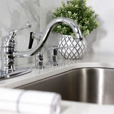 Vintage Single-Handle 2-or-4 Hole Deck Mount Kitchen Faucet with Brass Side Sprayer