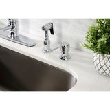 Vintage Single-Handle 2-or-4 Hole Deck Mount Kitchen Faucet with Brass Side Sprayer