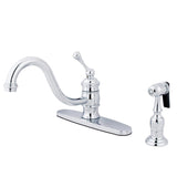 Vintage Single-Handle 2-or-4 Hole Deck Mount Kitchen Faucet with Brass Side Sprayer