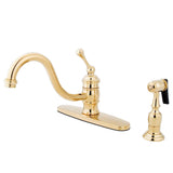 Vintage Single-Handle 2-or-4 Hole Deck Mount Kitchen Faucet with Brass Side Sprayer
