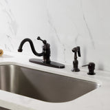 Vintage Single-Handle 2-or-4 Hole Deck Mount Kitchen Faucet with Brass Side Sprayer