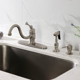 Vintage Single-Handle 2-or-4 Hole Deck Mount Kitchen Faucet with Brass Side Sprayer