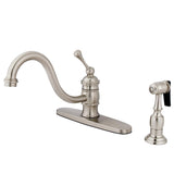 Vintage Single-Handle 2-or-4 Hole Deck Mount Kitchen Faucet with Brass Side Sprayer