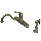 Vintage Single-Handle 2-or-4 Hole Deck Mount Kitchen Faucet with Brass Side Sprayer