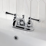 Vintage Double-Handle 3-Hole Deck Mount 4-Inch Centerset Bathroom Faucet with Pop-Up Drain