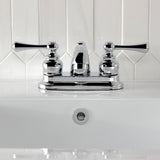 Vintage Double-Handle 3-Hole Deck Mount 4-Inch Centerset Bathroom Faucet with Pop-Up Drain