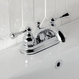 Vintage Double-Handle 3-Hole Deck Mount 4-Inch Centerset Bathroom Faucet with Pop-Up Drain