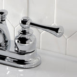 Vintage Double-Handle 3-Hole Deck Mount 4-Inch Centerset Bathroom Faucet with Pop-Up Drain