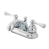 Vintage Double-Handle 3-Hole Deck Mount 4-Inch Centerset Bathroom Faucet with Pop-Up Drain