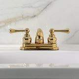 Vintage Double-Handle 3-Hole Deck Mount 4-Inch Centerset Bathroom Faucet with Pop-Up Drain