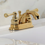 Vintage Double-Handle 3-Hole Deck Mount 4-Inch Centerset Bathroom Faucet with Pop-Up Drain