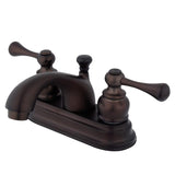 Vintage Double-Handle 3-Hole Deck Mount 4-Inch Centerset Bathroom Faucet with Pop-Up Drain