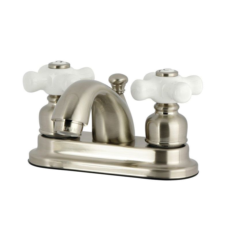Double-Handle 3-Hole Deck Mount 4-Inch Centerset Bathroom Faucet with Pop-Up Drain
