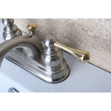 Vintage Double-Handle 3-Hole Deck Mount 4-Inch Centerset Bathroom Faucet with Pop-Up Drain