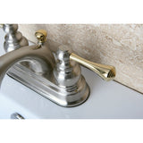 Vintage Double-Handle 3-Hole Deck Mount 4-Inch Centerset Bathroom Faucet with Pop-Up Drain