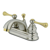 Vintage Double-Handle 3-Hole Deck Mount 4-Inch Centerset Bathroom Faucet with Pop-Up Drain