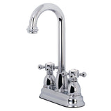 Vintage Double-Handle 3-Hole Deck Mount 4-Inch Centerset Bathroom Faucet with Pop-Up Drain