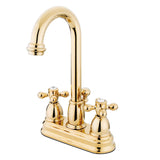 Restoration Double-Handle 3-Hole Deck Mount 4-Inch Centerset Bathroom Faucet with Pop-Up Drain