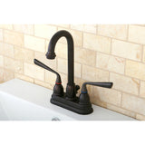 Silver Sage Double-Handle 3-Hole Deck Mount 4-Inch Centerset Bathroom Faucet with Pop-Up Drain