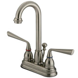 Silver Sage Double-Handle 3-Hole Deck Mount 4-Inch Centerset Bathroom Faucet with Pop-Up Drain