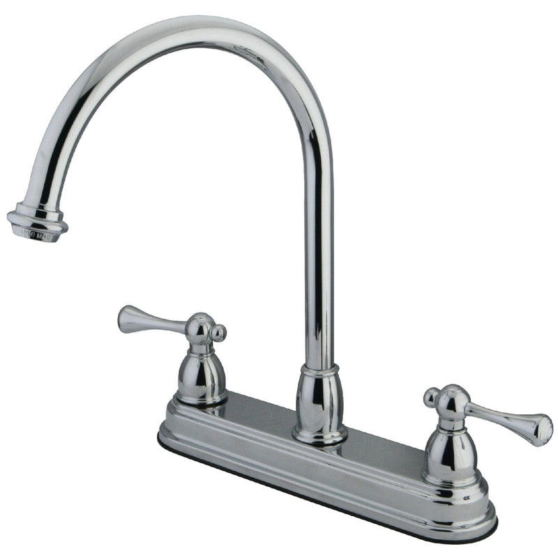 Two-Handle 3-Hole 8" Centerset Kitchen Faucet