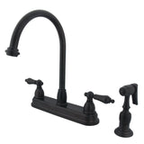 Restoration Two-Handle 4-Hole 8" Centerset Kitchen Faucet with Side Sprayer